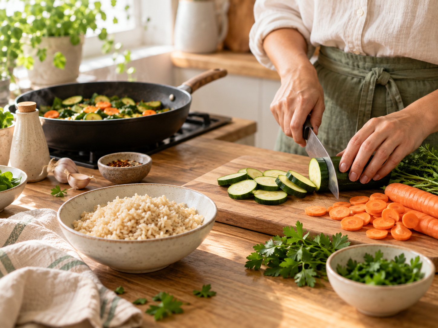Ingredientes sencillos para una comida rápida